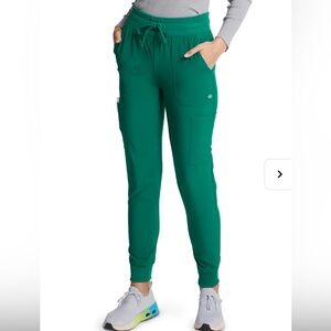 6 Pocket Drawstring Jogger Pants in Hunter Green Color